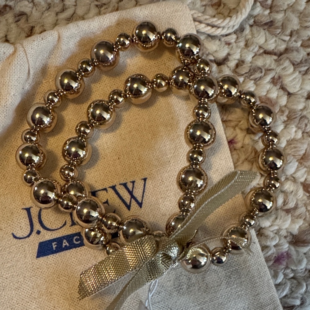 J. Crew Metallic Beaded Bracelet Duo